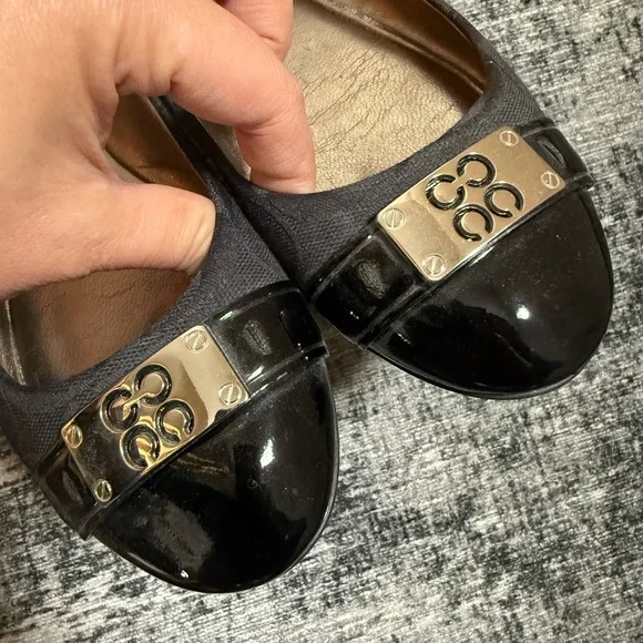 Coach Black and Silver Women's Flats - Picture 2 of 6